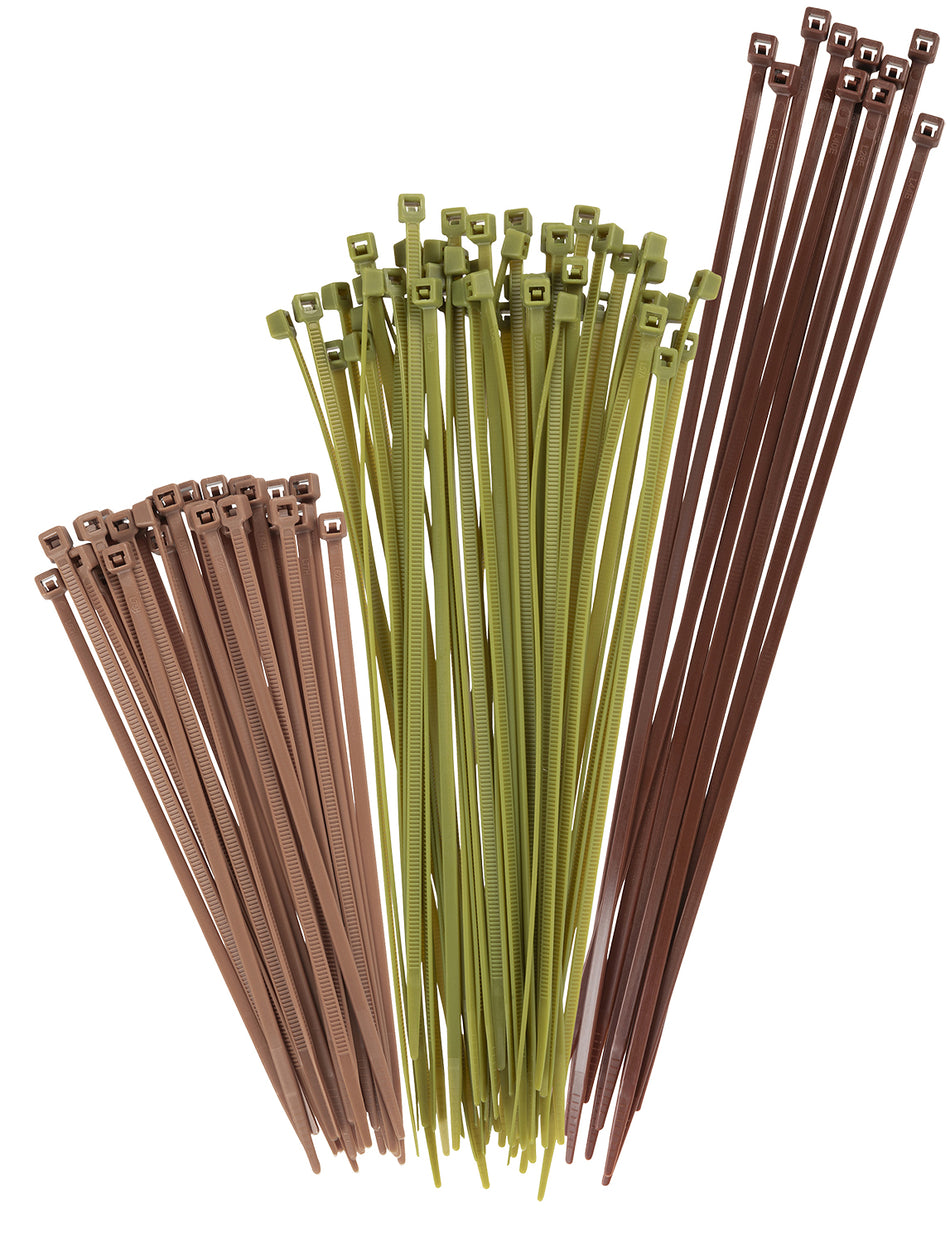 Vanish Blind Cable Ties 100 PK Neutral Camo Colors Nylon Tan Green Brown