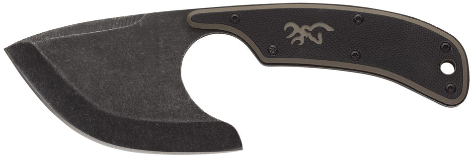 Browning 3220323 Cutoff 2.50" Fixed Skinner Black Oxide Stonewashed 9Cr14MoV Stainless Steel Blade Black Tan G10 Handle