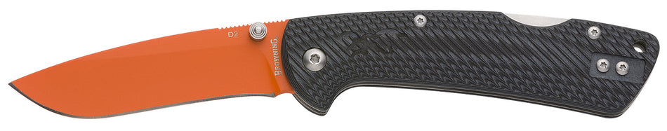 Browning 3220499 Back Country Small Fixed Skinner Knife Deep Belly D2 Steel Blade Black G10 Handle