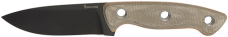 Browning 3220508B Desolation Small 3.75" Fixed Knife Modified Drop Point Black Powder Coated 440C SS Tan Micarta