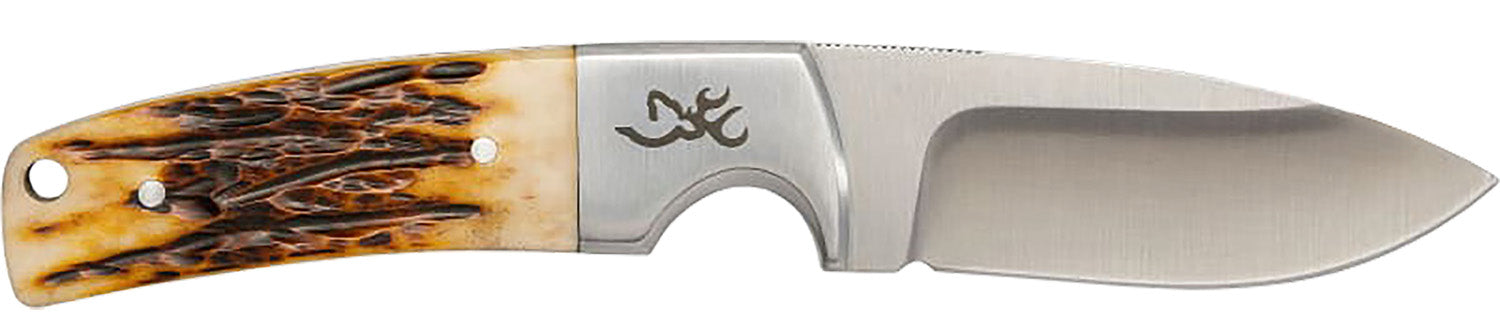 Browning 3220509 Buckmark Hunter Fixed Blade Hunting Knife Drop Point SS Blade Full Tang w/ Leather Sheath