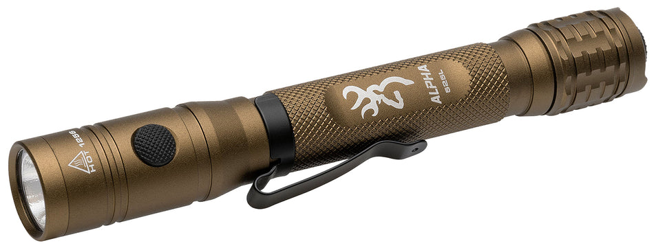 Browning Alpha 2AA Burnt Bronze Aluminum Flashlight 525 Lumens White LED/Green Multi-Mode