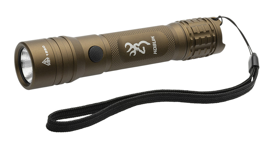 Browning Kobuk Burnt Bronze Aluminum Dual Fuel Flashlight 2000 Lumens White Nichia LED