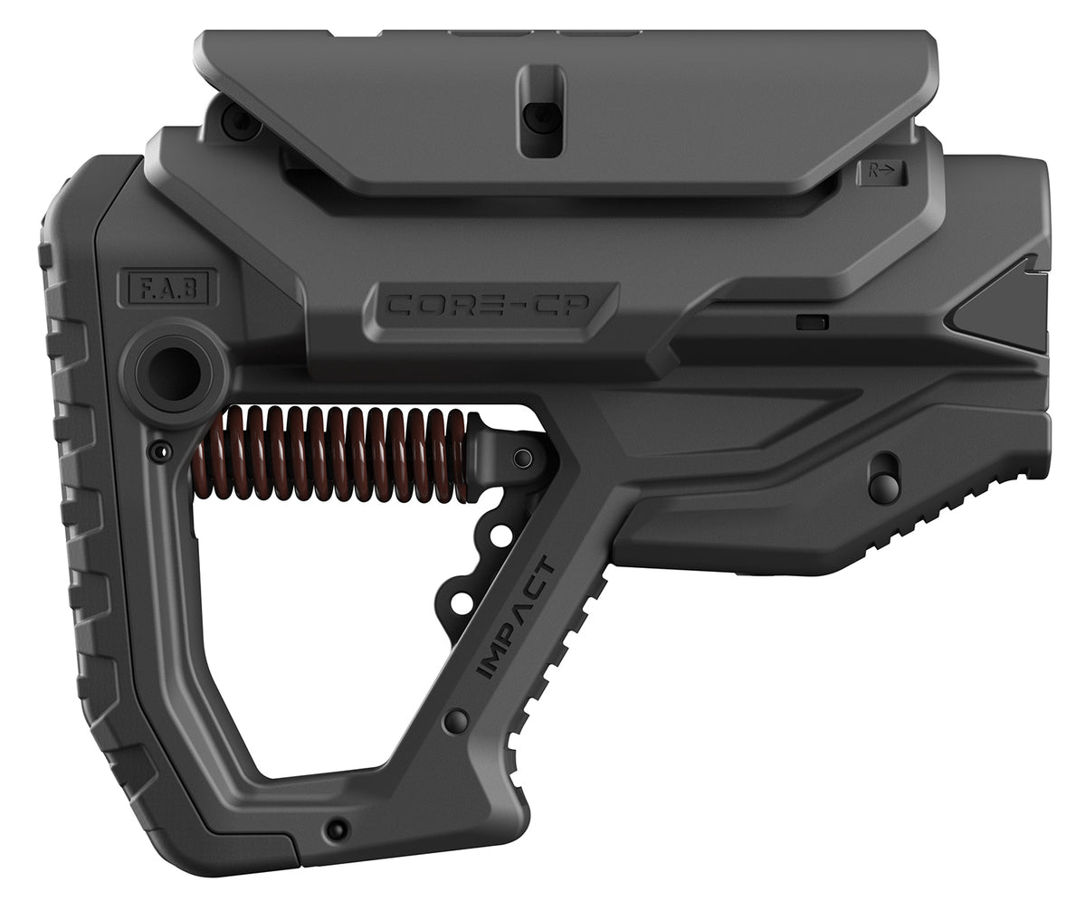 FAB Defense GL-Core IMPACT Black Adjustable Shock-Absorbing Buttstock for Mil-Spec and Commercial Carbine Tube
