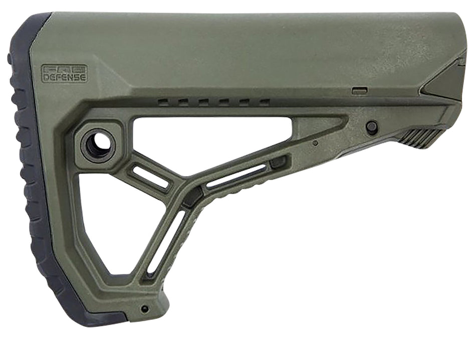 FAB Defense GL-CORE Buttstock for AR-15/M4 OD Green - Integrated Cheek Weld & QD Sling Swivels