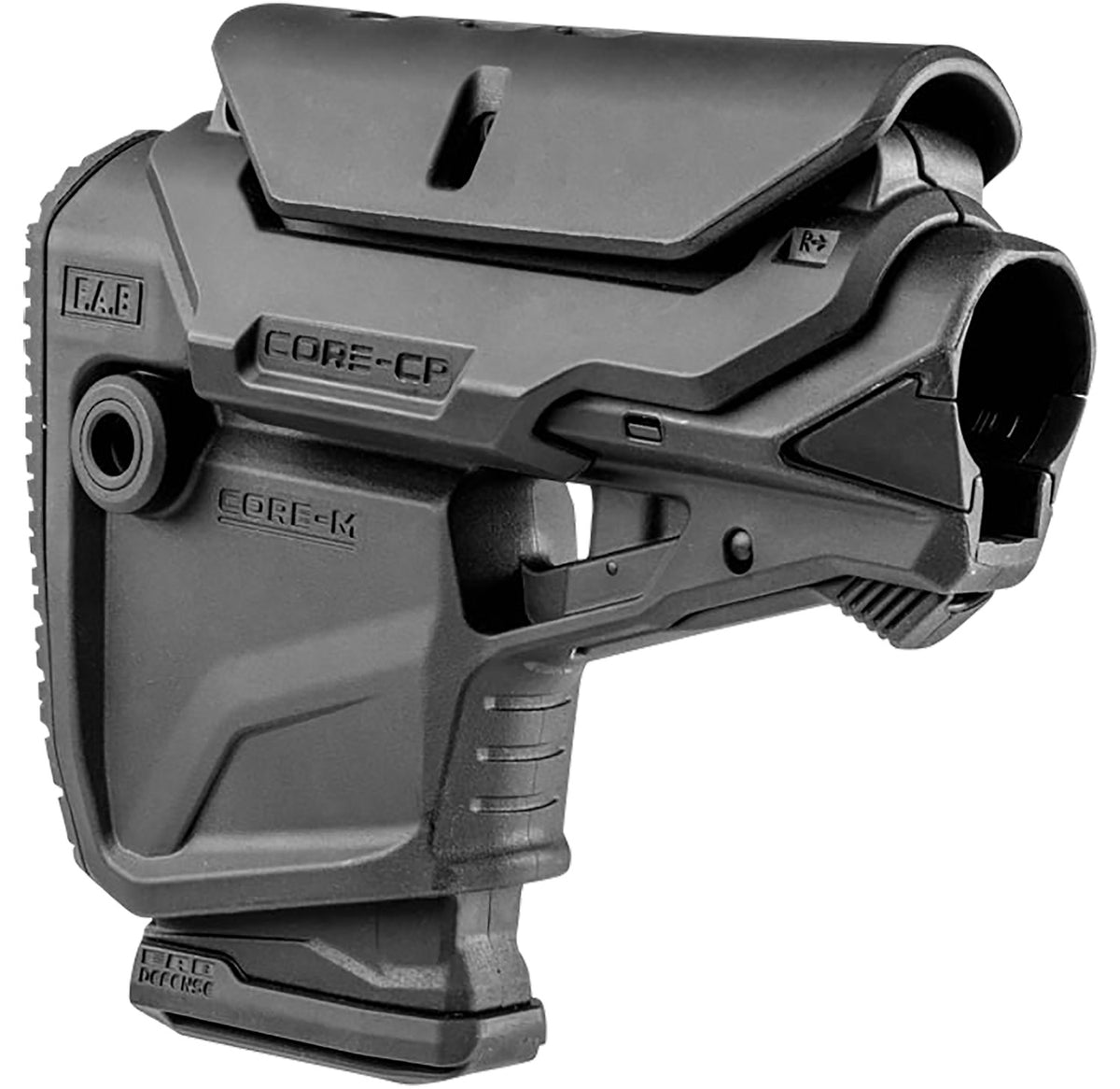 FAB Defense GL-CORE M CP Black AR-15 Survival Buttstock with Integrated Magazine Carrier & Cheek Piece