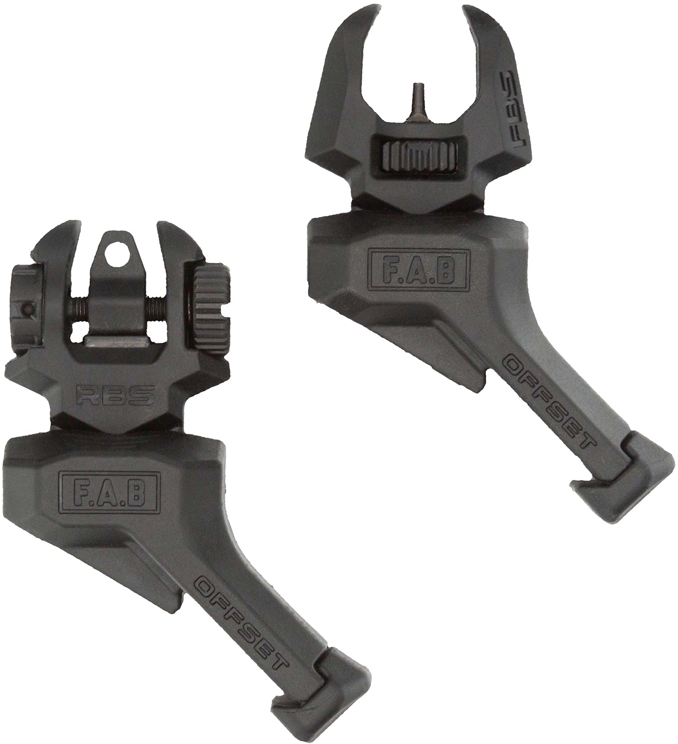 FAB Defense FXFRBSOSB Offset Flip-Up Front & Rear Sight Set - Black Sleek Design