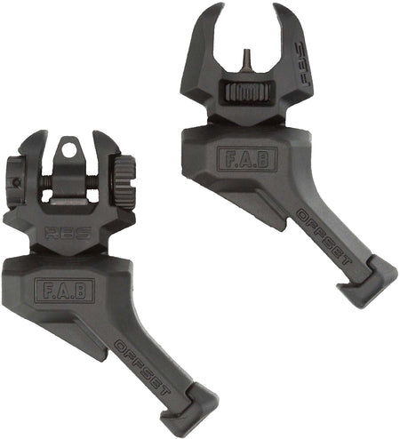 FAB Defense FXFRBSOSB Offset Flip-Up Front & Rear Sight Set - Black Sleek Design