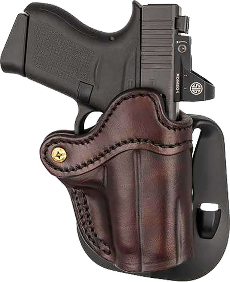 1791 Gunleather OWB Optics Ready Paddle Holster Compact Right Hand Signature Brown Leather