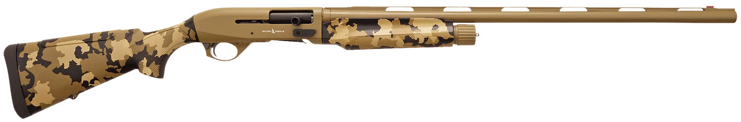 Silver Eagle Arms A21228OS1 Alpha 2 12 Gauge 3" 4+1 28" Flat Dark Earth Cerakote Chrome Lined Vent Rib Barrel & Steel Receiver, Old School Camo Synthetic Fixed Stock