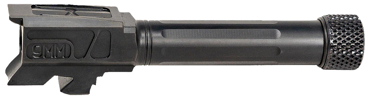 Faxon Match Series 9mm Glock 43/43X Compatible Straight Fluted Black Nitride 416R Stainless Barrel
