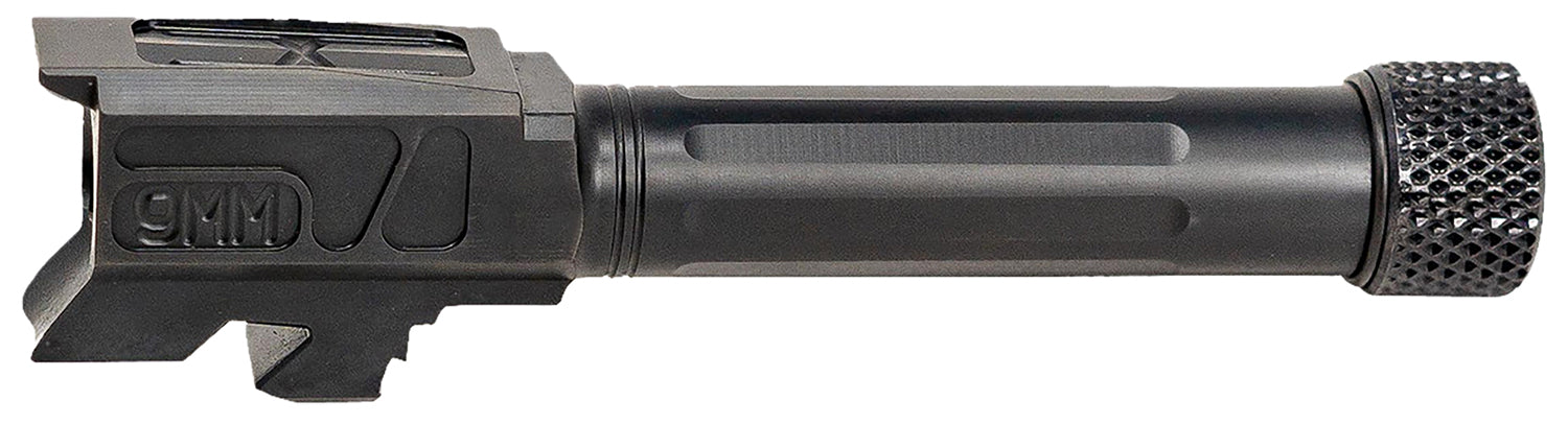 Faxon Match Series 9mm Glock 43/43X Compatible Straight Fluted Black Nitride 416R Stainless Barrel