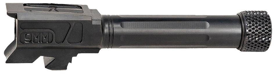 Faxon Match Series 9mm Glock 43/43X Compatible Straight Fluted Black Nitride 416R Stainless Barrel