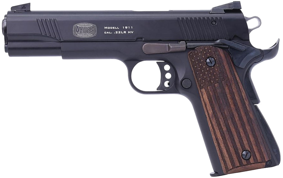 Mauser Rimfire 1911 .22LR Pistol, 10+1 Capacity, Molded Wood Flag Grip