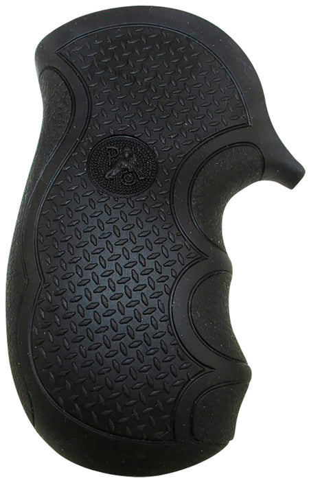 Pachmayr 02482 Diamond Pro Series Rubber Revolver Grip Finger Grooves Ruger LCR Black