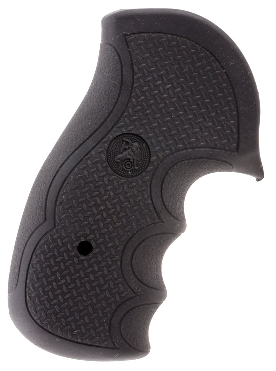 Pachmayr 02484 Diamond Pro Series Rubber Revolver Grip Finger Grooves Ruger GP100 Black