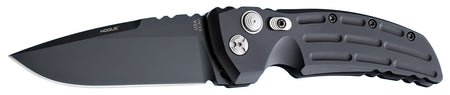 Hogue 34110 EX-A01 Automatic Folder 4" Drop Point Blade, Black Cerakote 154CM SS, Fluted Matte Black Aluminum Handle