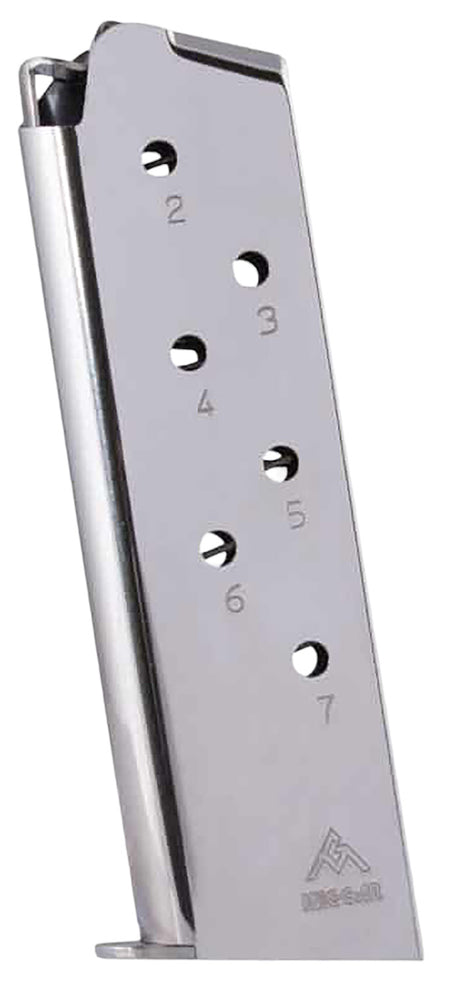 Mec-Gar MGCG4507N Colt Govt 1911 45 ACP 7rd Nickel Stainless Steel Magazine