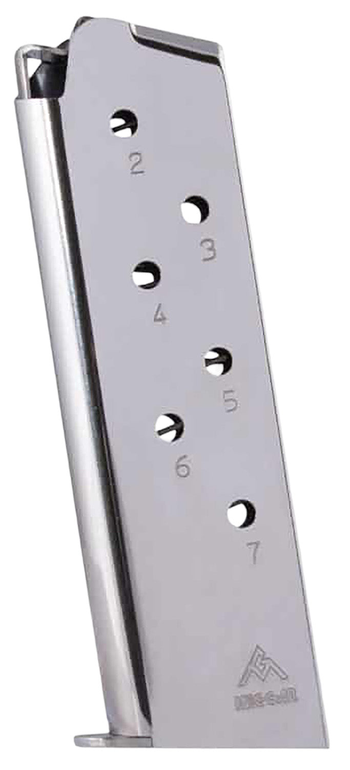 Mec-Gar MGCG4507N Colt Govt 1911 45 ACP 7rd Nickel Stainless Steel Magazine