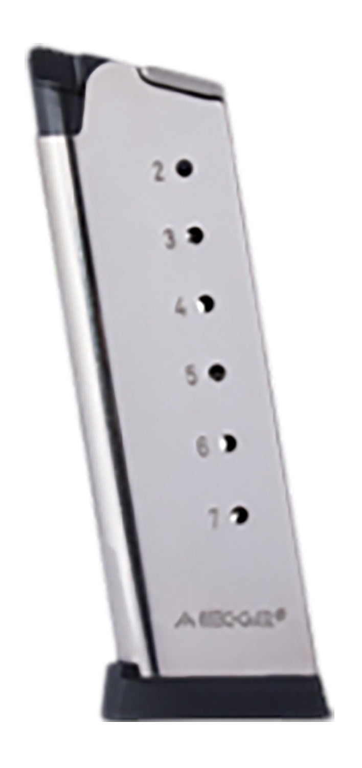 Mec-Gar MGCO4507NPF 1911 Officers Model 7-Round .45 ACP Nickel Finish Magazine