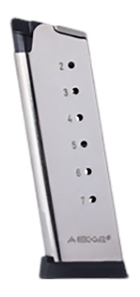 Mec-Gar MGCO4507NPF 1911 Officers Model 7-Round .45 ACP Nickel Finish Magazine