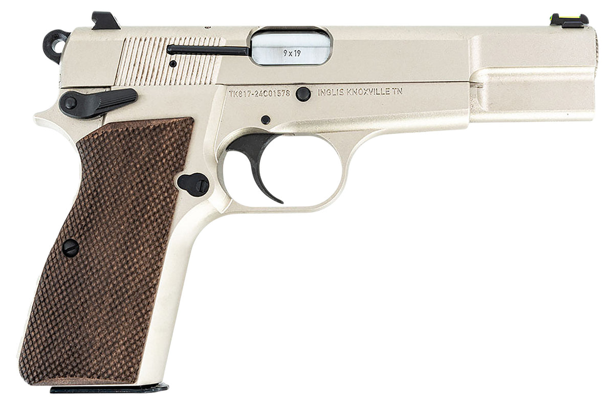 MAC P-35 9mm Luger Pistol, 15+1 Capacity, 4.70" Stainless Barrel, Satin Nickel Slide, G10 Grip