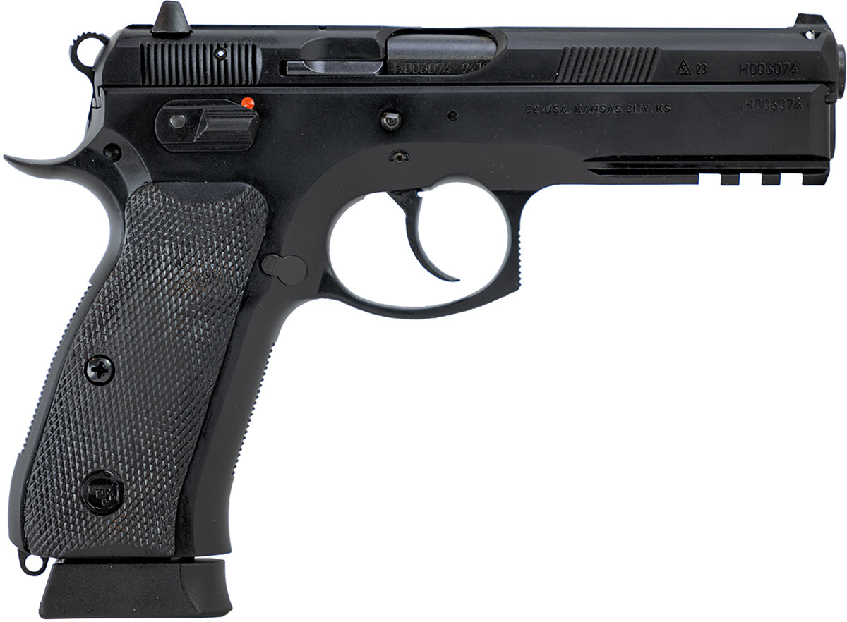CZ-USA 75 SP-01 Full Size 9mm Luger 19+1 4.6" Black Steel Pistol, Right Hand