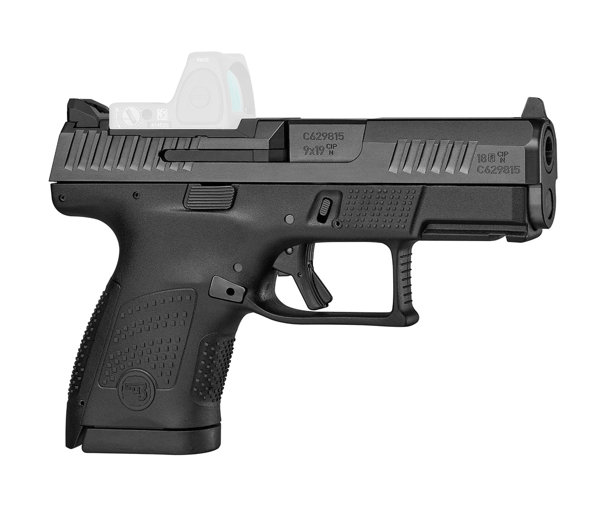 CZ-USA P-10 S Sub-Compact 9mm Luger 12+1 3.5in Black Nitride Optic-Ready Pistol w/Picatinny Rail
