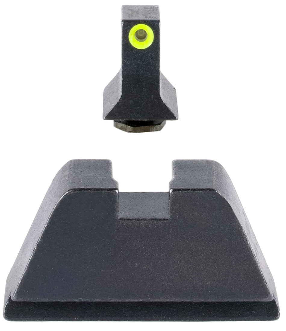 Trijicon Suppressor Height Sights GL201C601139 Green Tritium Yellow Front Blank Rear Glock 17 17L 19 22 Standard Frame