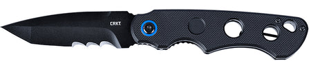 CRKT A.B.C. Folding Knife 3.39" Tanto Veff Serrated Black Oxide Sandvik 12C27 Blade, Black G10 Handle, Assisted Opening
