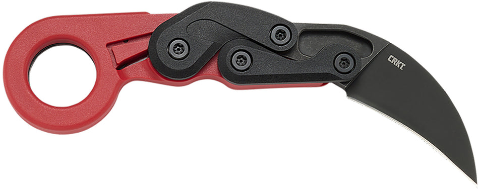 CRKT Provoke Morphing Karambit Folder 2.47" Hawkbill Plain 1.4116 SS Blade, Red Grivory Handle