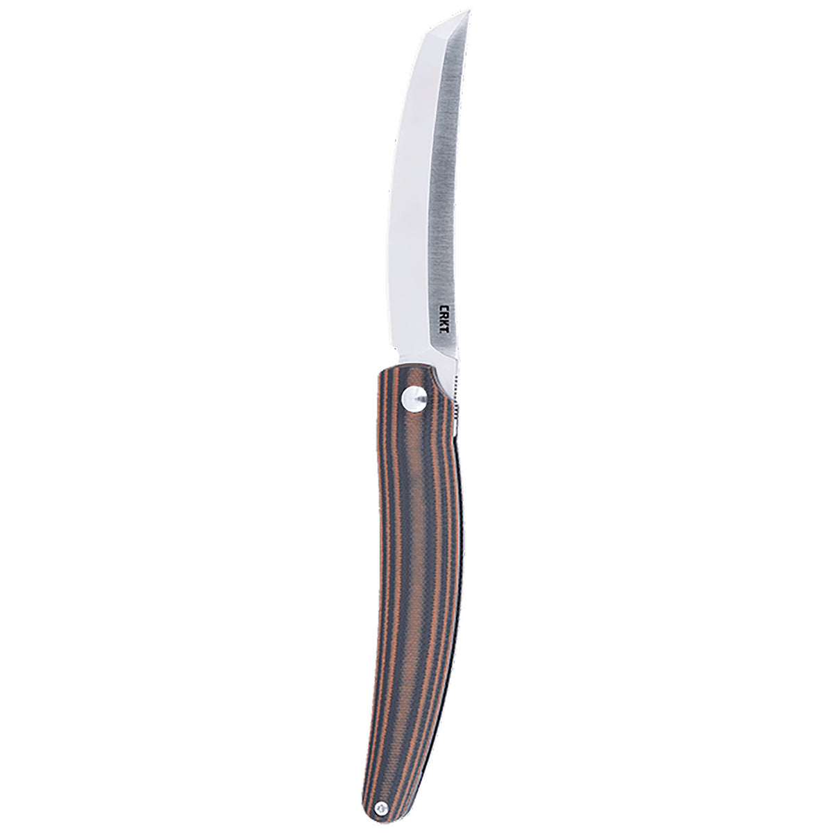 CRKT Ancestor EDC Folding Knife 3.60" Tanto Satin D2 Steel Blade, Black and Brown Stripe G10 Handle