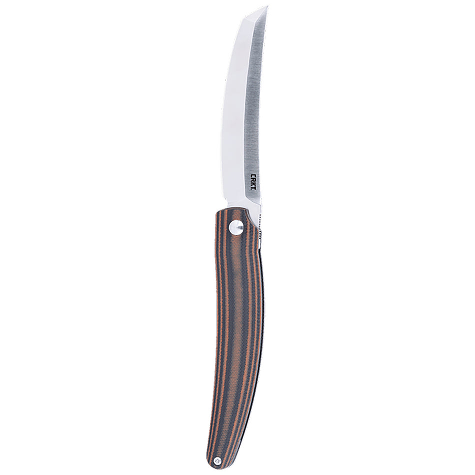 CRKT Ancestor EDC Folding Knife 3.60" Tanto Satin D2 Steel Blade, Black and Brown Stripe G10 Handle