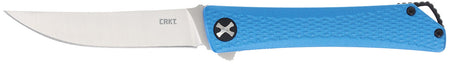 CRKT Kalbi 7540 3.28" Upswept Satin Acuto 440 SS EDC Folder, Blue Crosshatch Textured Aluminum Handle