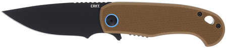 CRKT P.S.D. II 7910 3.03" Drop Point Black EDP AUS-10 Assisted Opening Folder, Coyote Tan G10 Handle