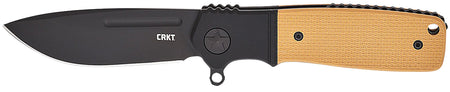 CRKT Homefront Compact K245BKP 2.91" Drop Point Black DLC S35VN Steel Liner Lock Folder, Black/Tan G10 Handle