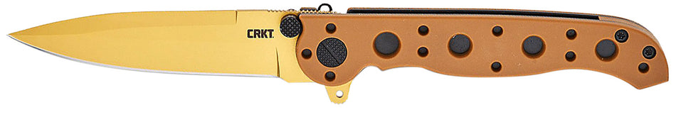 CRKT M16 EDC M16-01DZ 3.03" Tanto-Style Plain D2 Steel Folder, Desert Tan Glass-Reinforced Nylon Handle