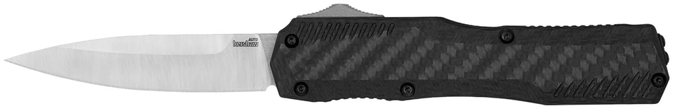 Kershaw 9000CF Livewire 3.35" OTF Dagger CPM MagnaCut Double Edge Blade, Black Anodized Aluminum Handle