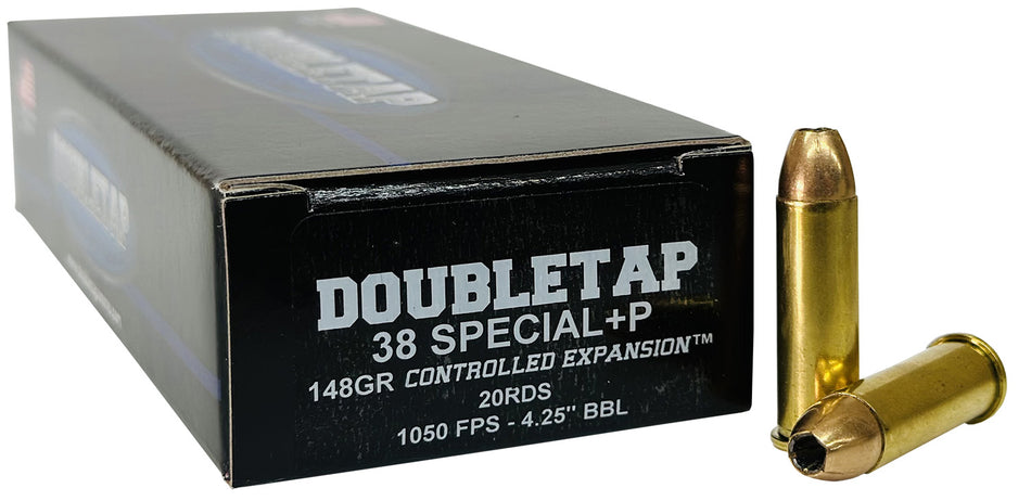 DoubleTap .38 Special Handgun Ammo Controlled Expansion +P Jacketed Hollow Point JHP 148 grain 