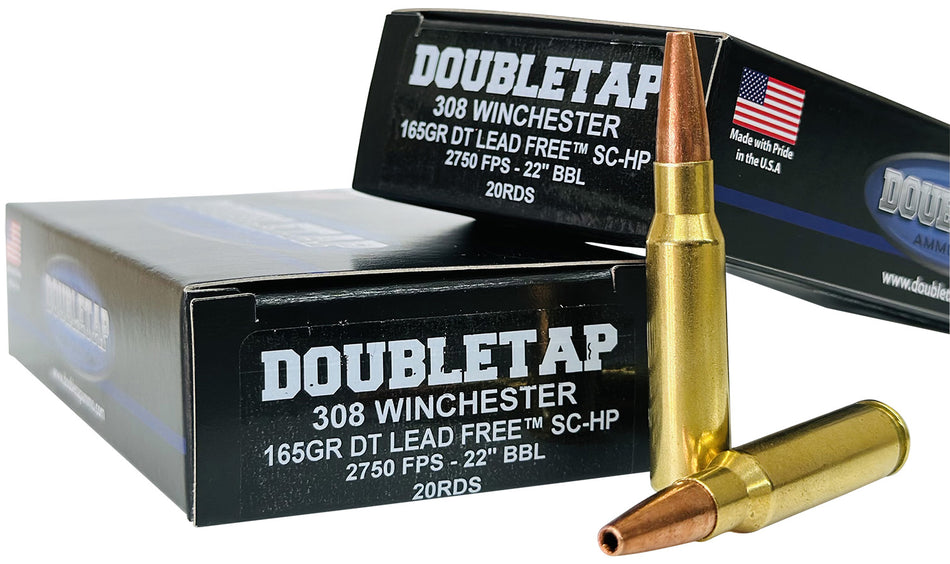 DoubleTap .308 Win / 7.62x51mm 308W165X Lead Free Lead Free Hollow Point 165 Grain