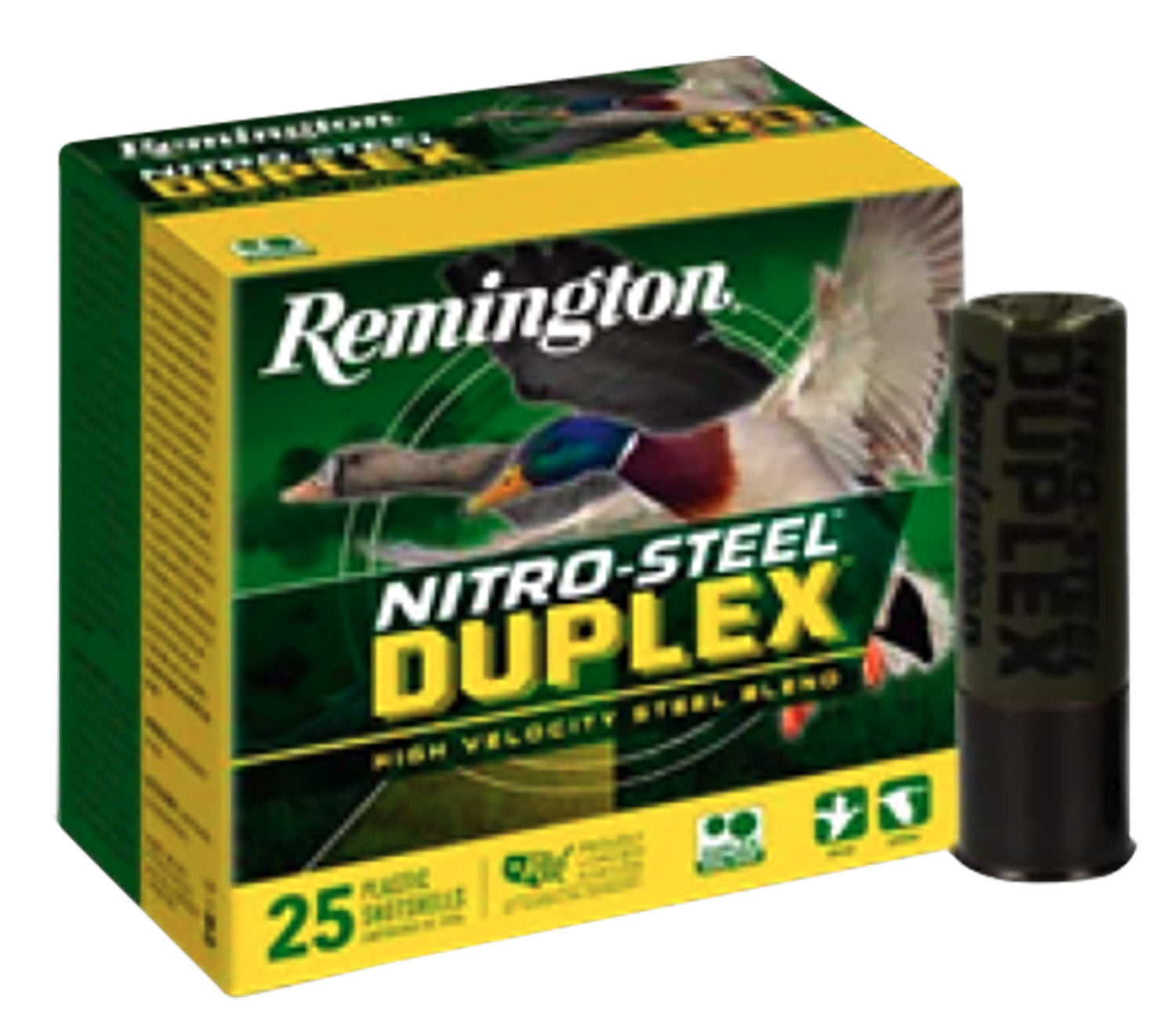 Remington 12 Gauge Shotgun Shells Nitro Steel Duplex High Velocity Steel Blend BB / 2 1-1/4 oz 3 in