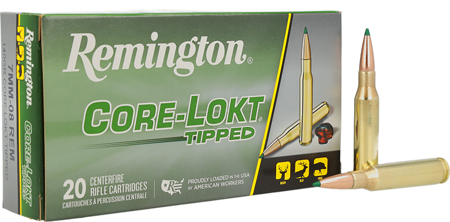 Remington 7mm-08 Remington Rifle Ammo Core-Lokt Tipped Polymer Tip PolyTip 140 grain 