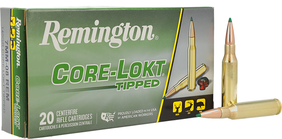 Remington 7mm-08 Remington Rifle Ammo Core-Lokt Tipped Polymer Tip PolyTip 140 grain 
