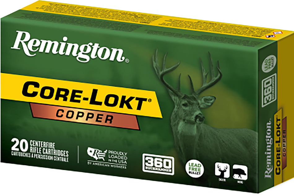 Remington .360 Buckhammer Rifle Ammo Core-Lokt Copper Solid Hollow Point CSHP 160 grain 