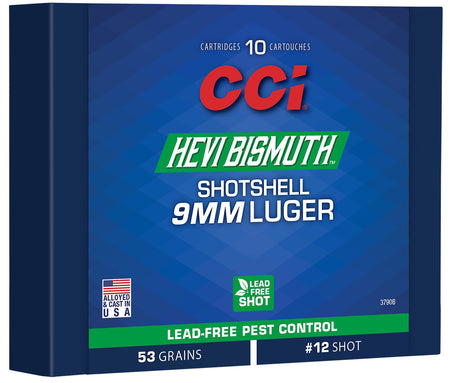 CCI 9mm Luger / Parabellum Handgun Ammo Pest Control HEVI-Bismuth #11 Shot Size Shotshell Shot Shell 53 grain 