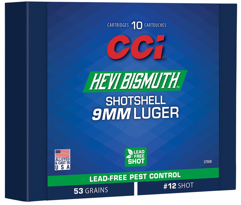 CCI 9mm Luger / Parabellum Handgun Ammo Pest Control HEVI-Bismuth #11 Shot Size Shotshell Shot Shell 53 grain 