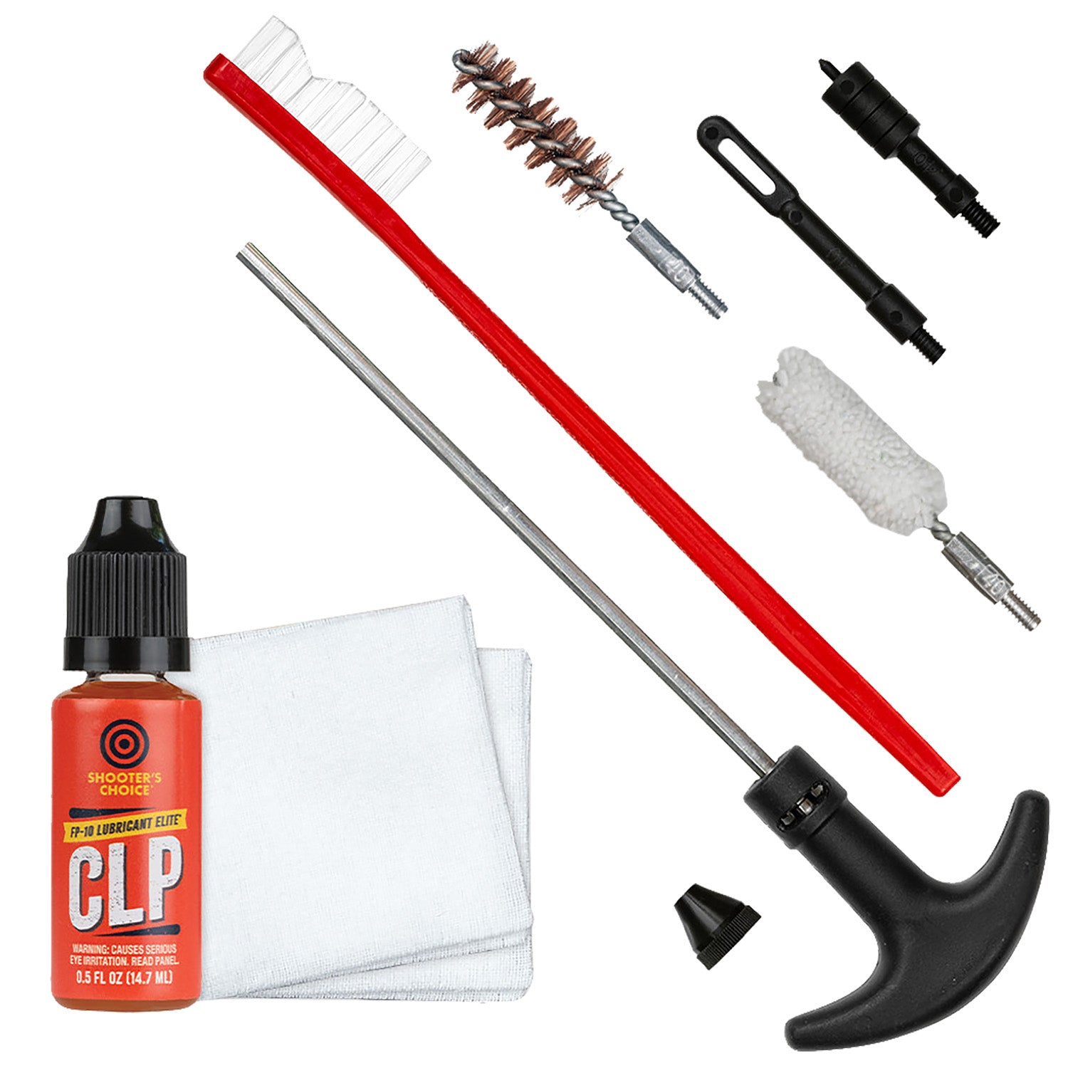 Shooters Choice SHFSRK40 .40 Cal/10mm Pistol Gun Rod Cleaning Kit with CLP