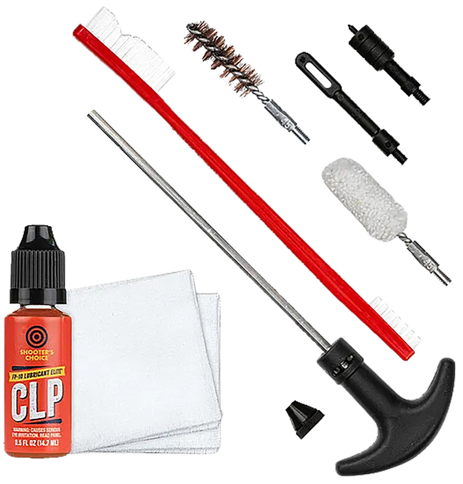 Shooters Choice SHFSRK45 .45 Cal Pistol Gun Rod Cleaning Kit with CLP