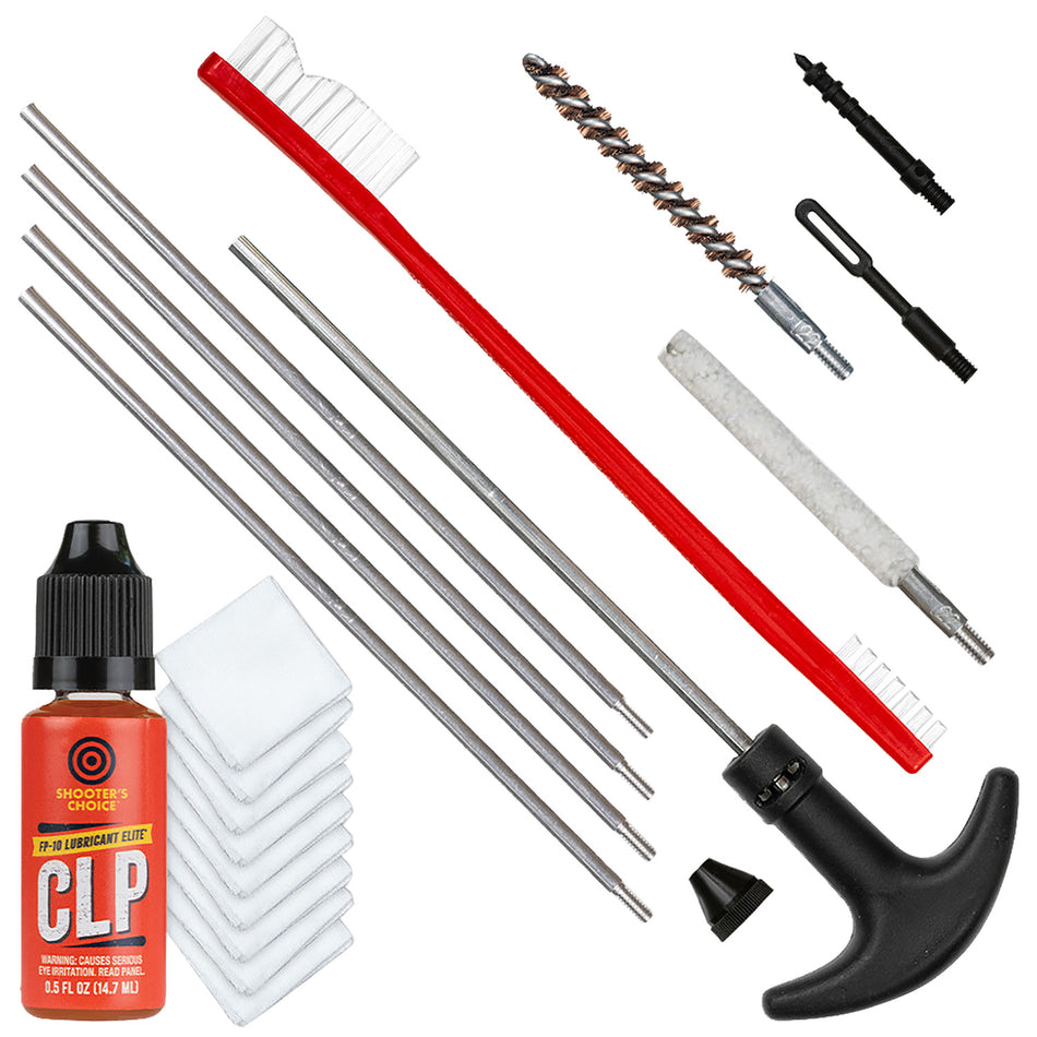 Shooters Choice SHFSRK22 .22/.223 Cal Rifle Gun Rod Cleaning Kit with CLP