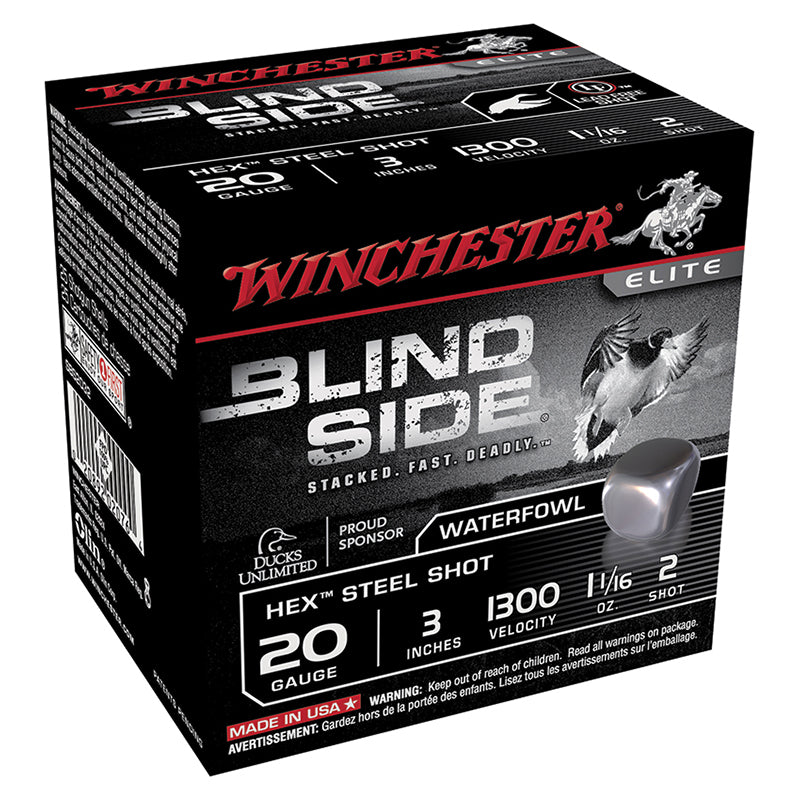 Winchester 20 Gauge Shotgun Shells BLIND SIDE Hunting #2 1-1/16 oz 3 in